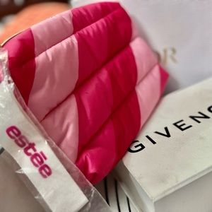 Brand New !Estee Lauder Cushion Pouch in double shaded lines and cushion…